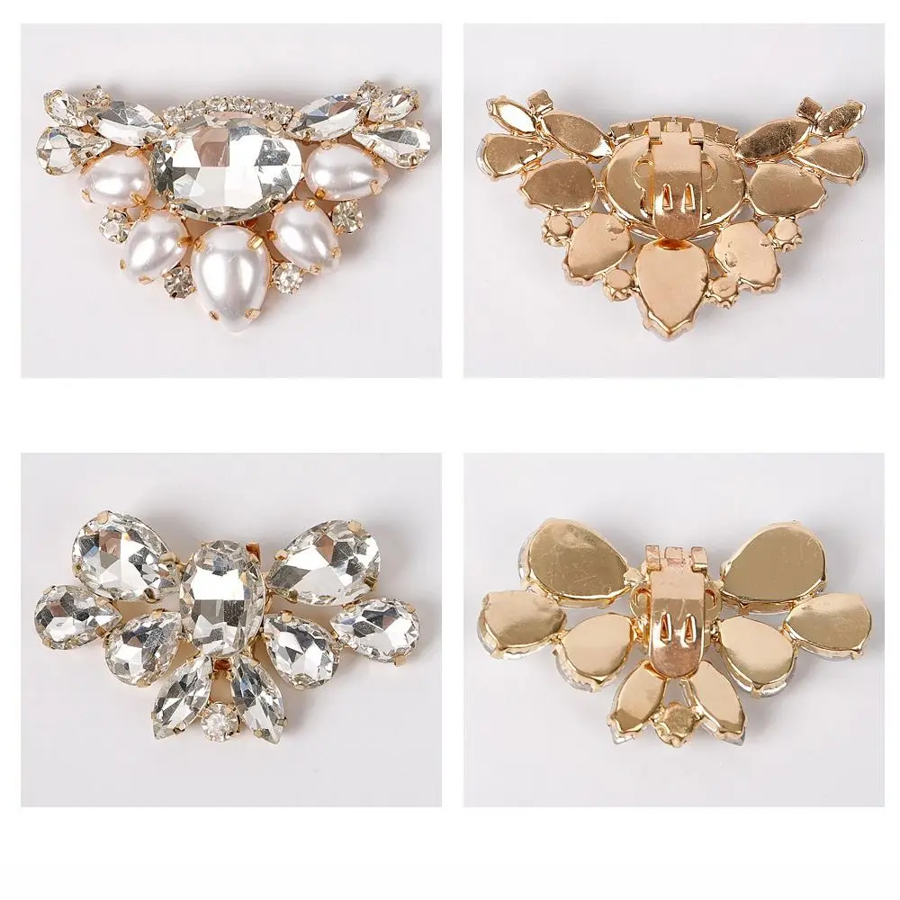 2pcs Women Lady Rhinestones Crystal Bride Shoes Shoe Clip Charm Buckle Charms Jewelry Shoes Decorations