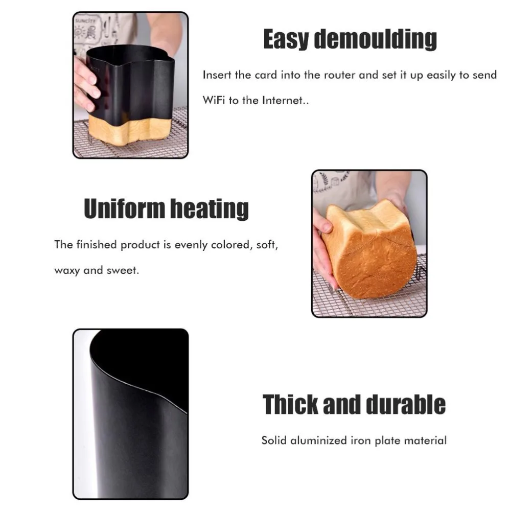 Aluminized Steel Bread Mold Black Non Stick Bread Pan Cat Shape Design Food Grade Material Toast Cake Bakeware Dessert Baking
