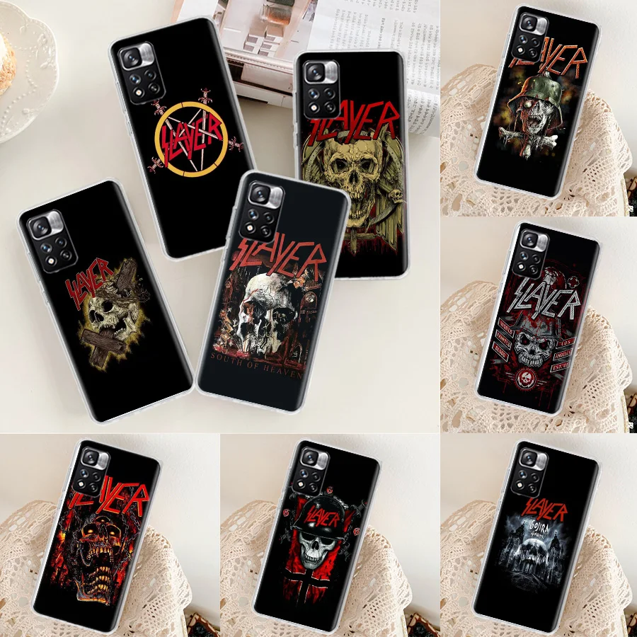 Slayer Heavy Metal Rock Band Phone Case For Xiaomi Poco X3 GT X4 NFC M4 M5 M5S X6 X5 Pro 5G M3 Mi F6 F5 F4 F3 F2 F1 M2 Capa Coqu