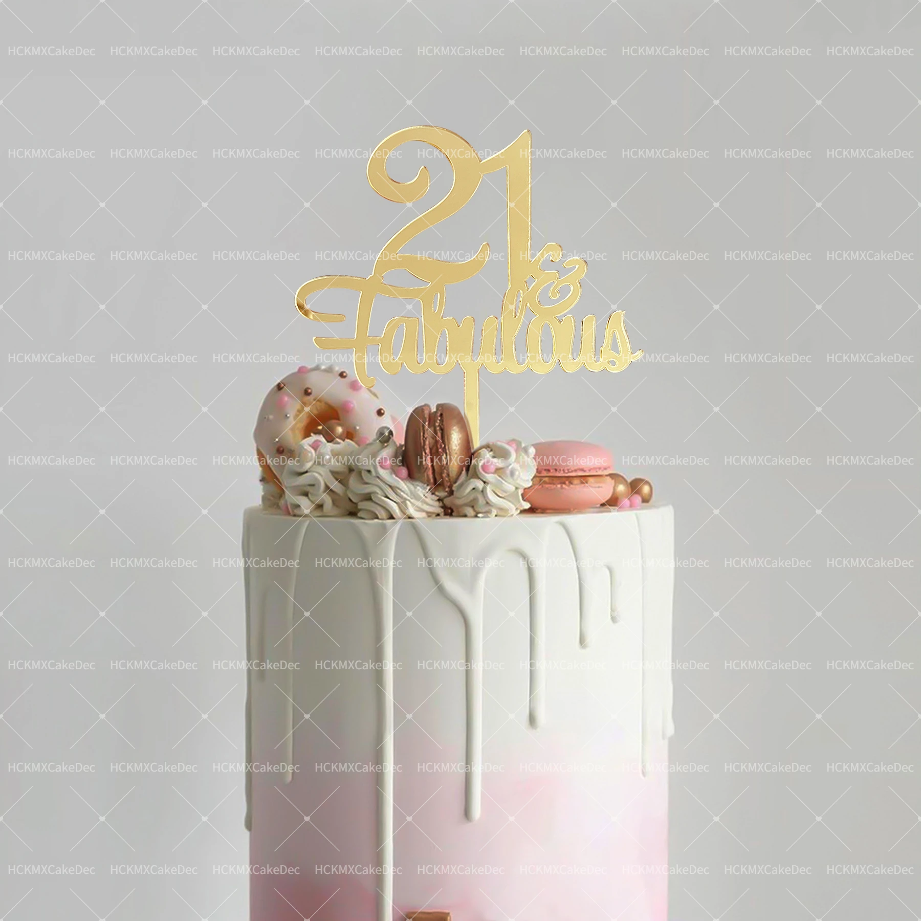 Fabulöser 18., 21., 30., 40., 50., 60. Geburtstag, goldene, einfache Zahlen, Happy Birthday Acryl-Kuchenaufsatz für Hochzeit, Geburtstagsfeier, Kuchendekoration – Detail 2