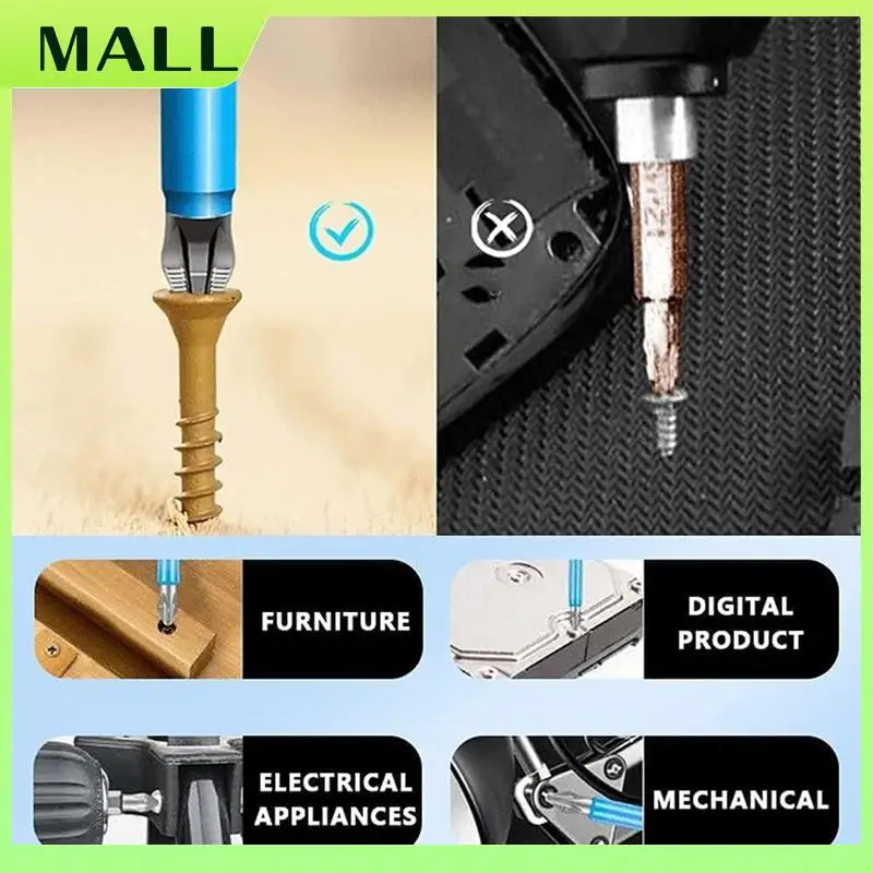 

MALL Magnetic Long Hex Phillipsscrew Headelectric Screwdriver Bits Set,Magnetic Anti Slip Screw Drill Bit