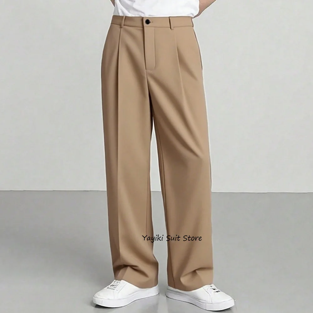 

Work Pants Men's Solid Color Polyester Fiber Straight Leg Casual Pants for Man Trousers Trouser Tailoring Classic Clothing