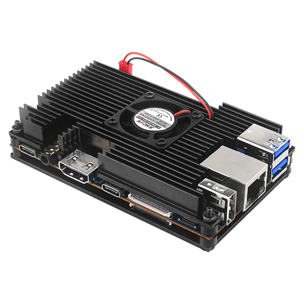 Aluminum Alloy Heat Dissipation Protective Shell with Fan Cooling Radiator Replacement Equipment Accessories for Orange Pi 5