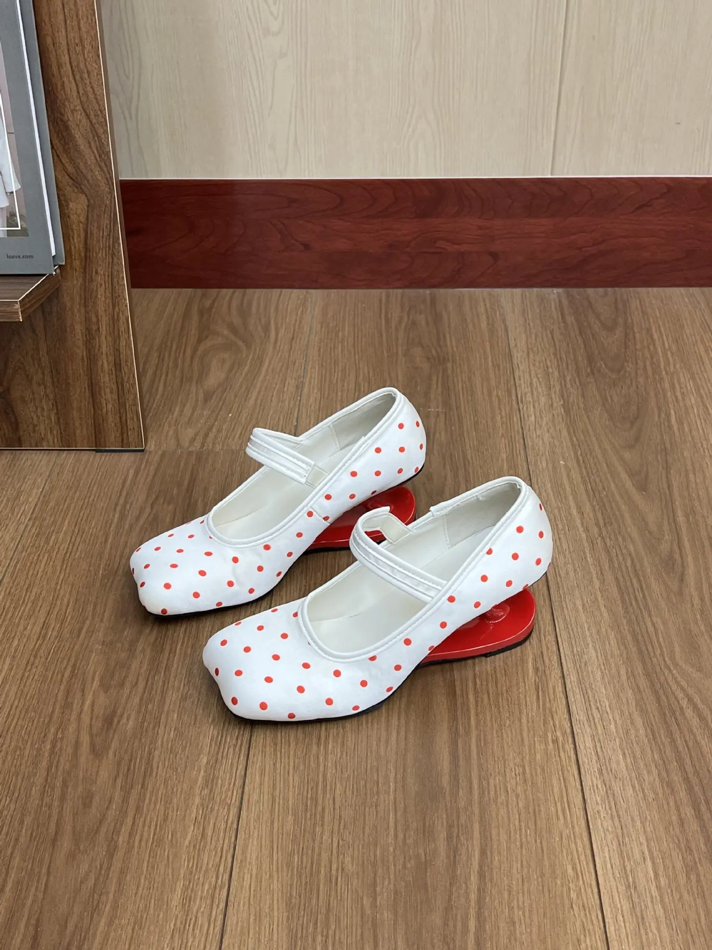 Square Toe Women's Mary Jane Shoes Flats Casual Loafers ShoesPolka dot high heels Comfort Brand Shoes Summer Mujer Sandalias