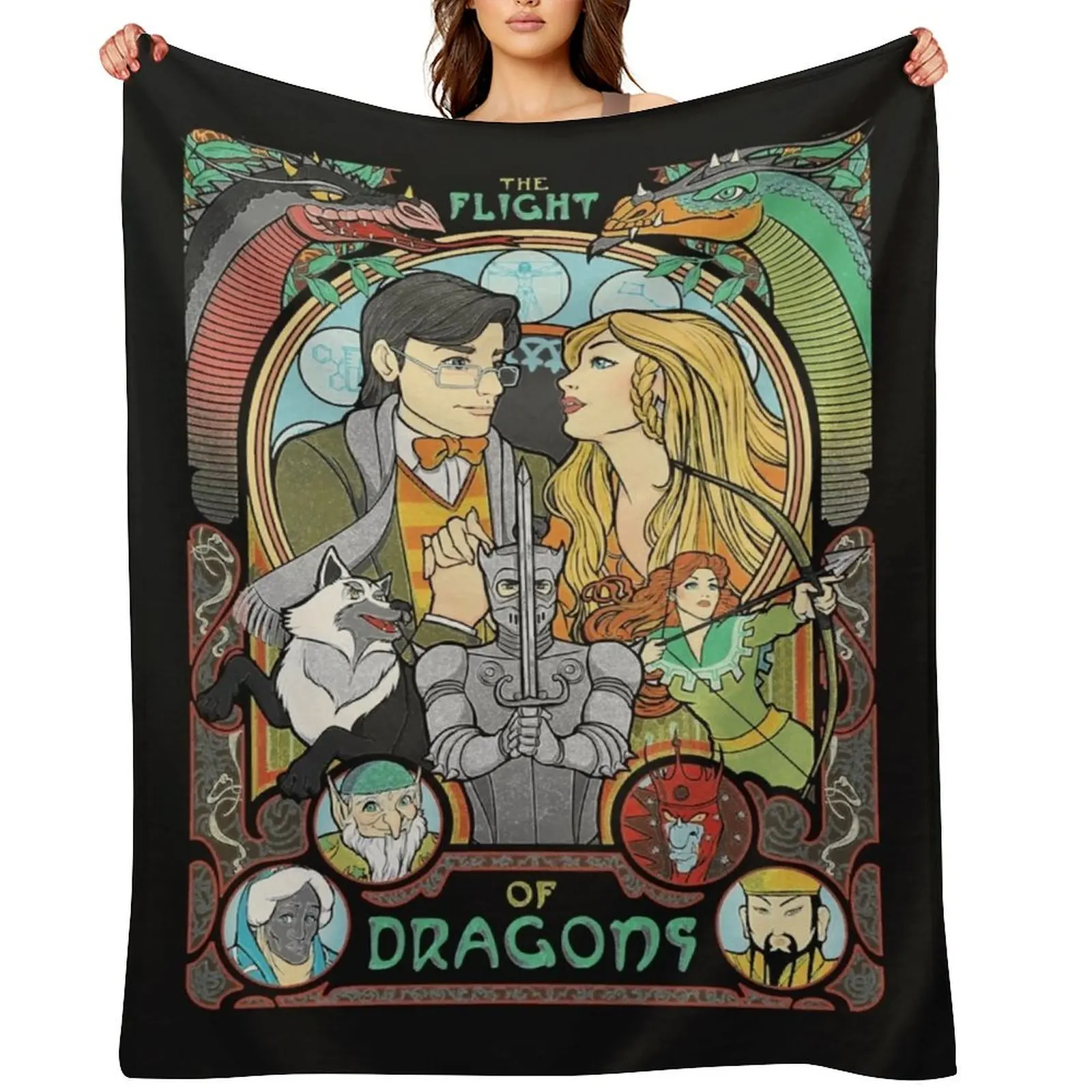 

Flight of Dragons Essential T-Shirt.png Throw Blanket Tourist Sofa Quilt Soft Big warm for winter Blankets