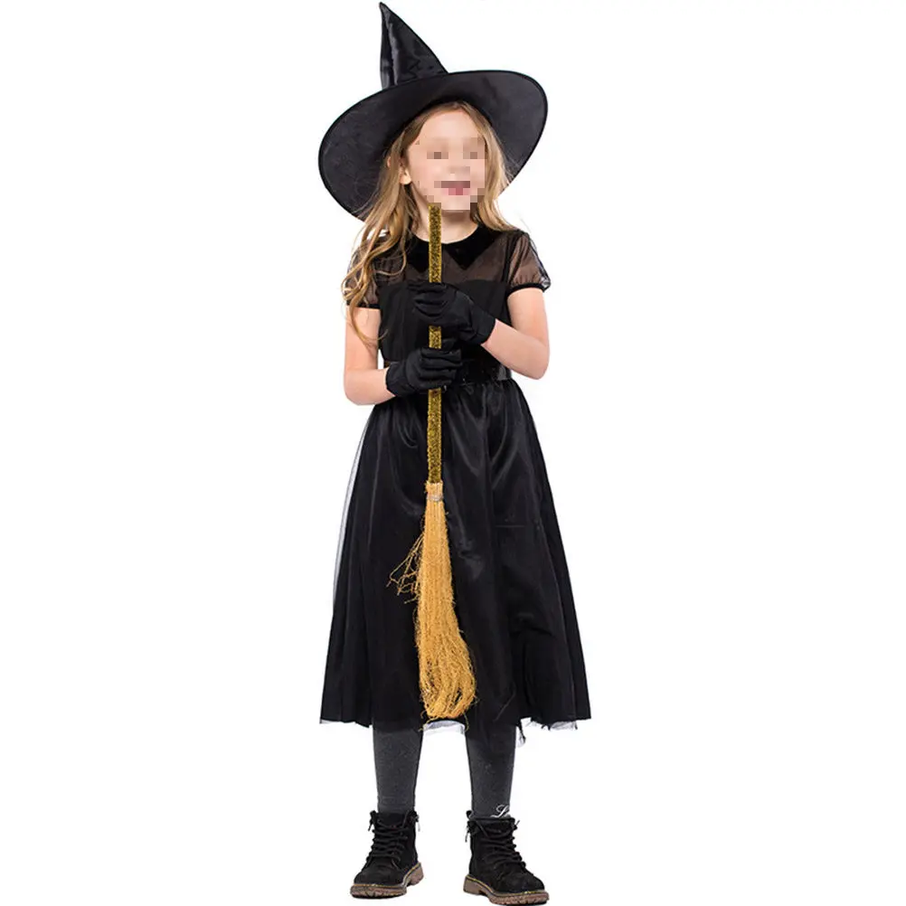 1Set Kids Witch Costume Outfit Halloween Special Occasion Soft Comfort Fit Easy on Cosplay Party Dress Classic - view 6