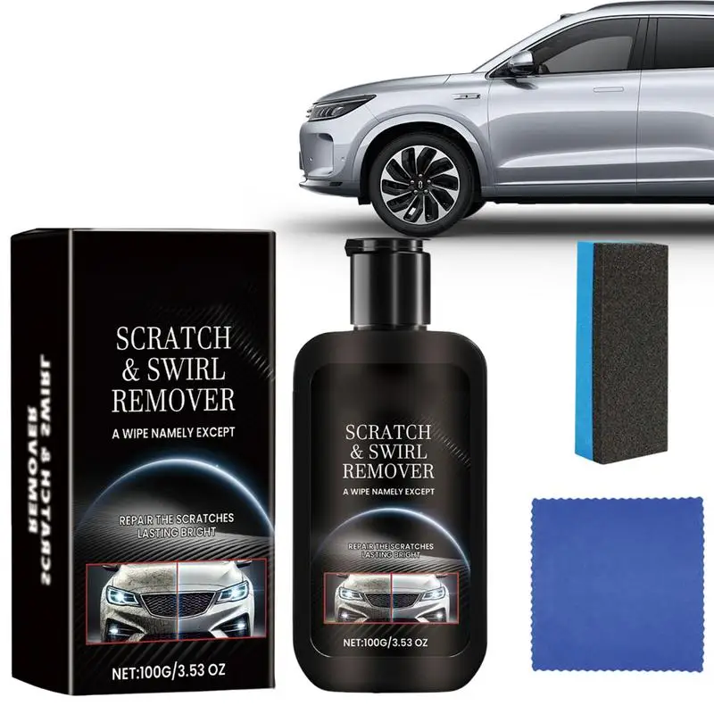 Car Paint Scratch Remover Car Detailing Swirl Remover Car Polish Scratch Repair Kit Car Scratch Eraser With Sponge & Towel