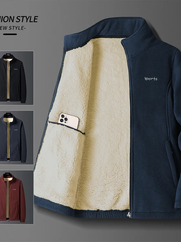 

Мужская теплая куртка с воротником-стойкой на молнии, полиэстер, нейлон Cosite Fiber Long Sve Fce, верхняя одежда на подкладке на осень-зиму