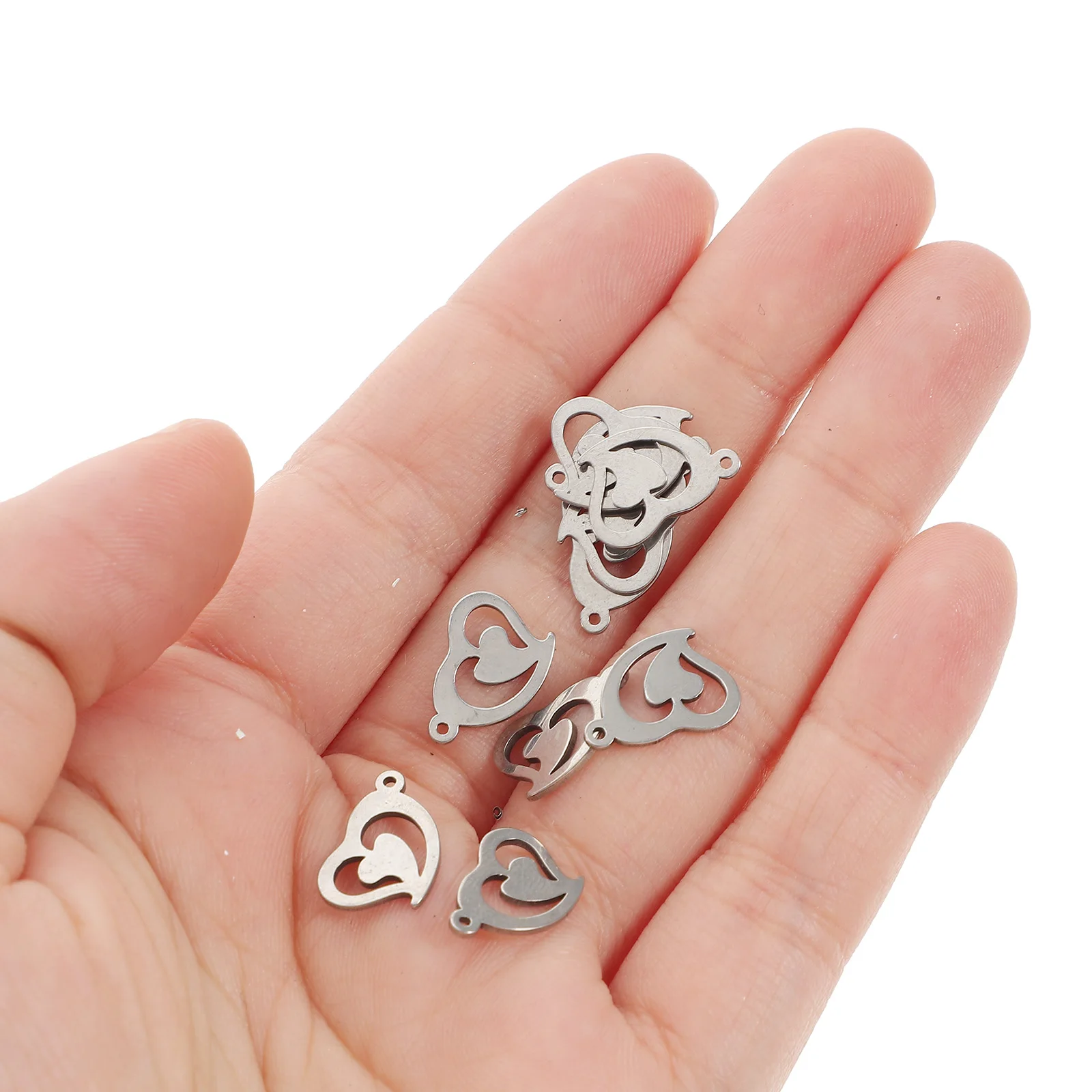 

20 шт. подвески в форме сердца, подвески из нержавеющей стали, аксессуары для изготовления ювелирных изделий своими руками, подарки для него, ее друзья, подвески в форме сердца