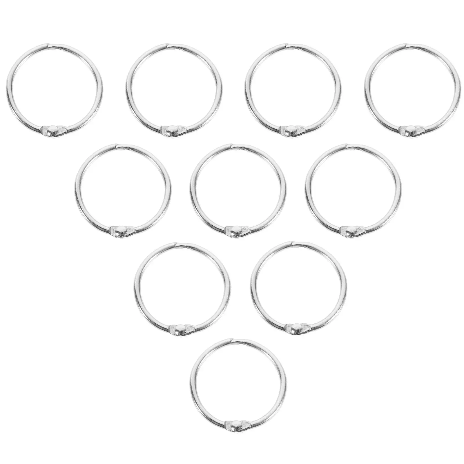 20pcs Binder Rings Metal Stationery Snap Open Close Loose Leaf Flash Card Paper Index Album Ring Office Supplies