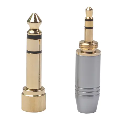 6.35mm Male to 3.5mm Female Plug with 3.5mm Jack Microphone Audio Screw Adapter Plug for DIY Audio Video Cable