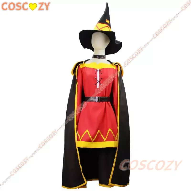 KonoSuba-vestido de bendición de Dios en este mundo maravilloso, capa de Konosuba Megumin, uniforme, peluca, disfraces de Cosplay de Anime de Halloween