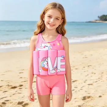 Buoyancy Swimsuit Kids One Piece Boys Girls Swimwear Suit Baby 1 2 3 4 5 Yrs Blue Space Dinosaur Children Swimming Training Vest 2