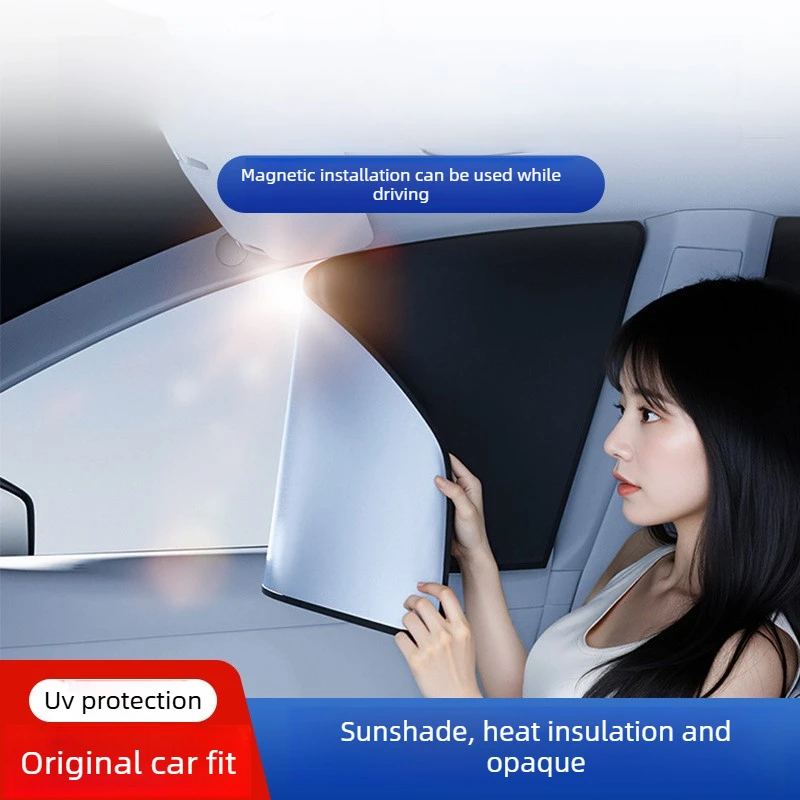 Car Magnetic Sunshade Curtain Magnetic Suction Heat Insulation Privacy Protection Auto Window Interior Curtain Accessories