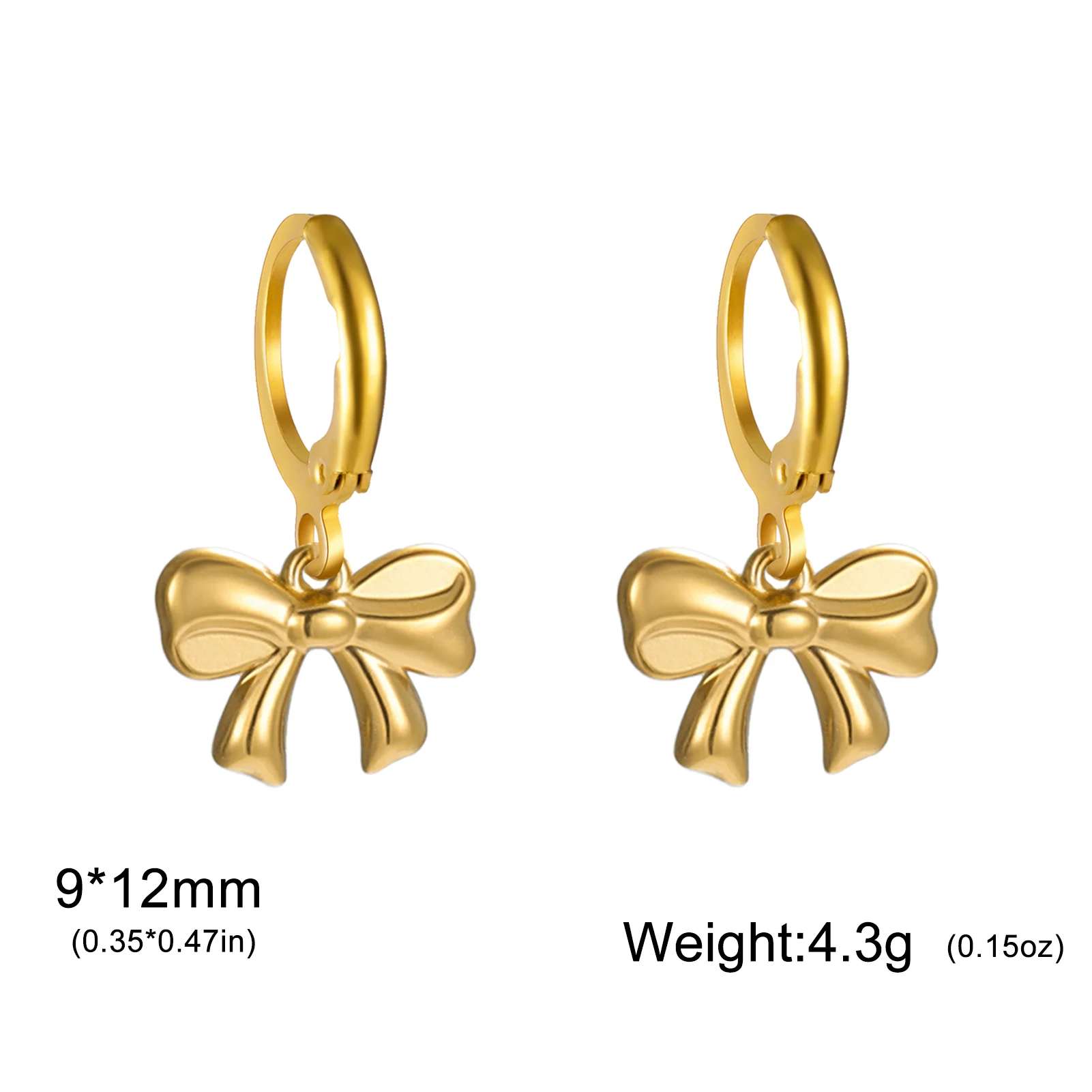 Lucktune-pendientes colgantes con nudo de lazo para mujer, aretes de acero inoxidable, accesorios de moda de Color dorado, joyería, regalos de fiesta de cumpleaños
