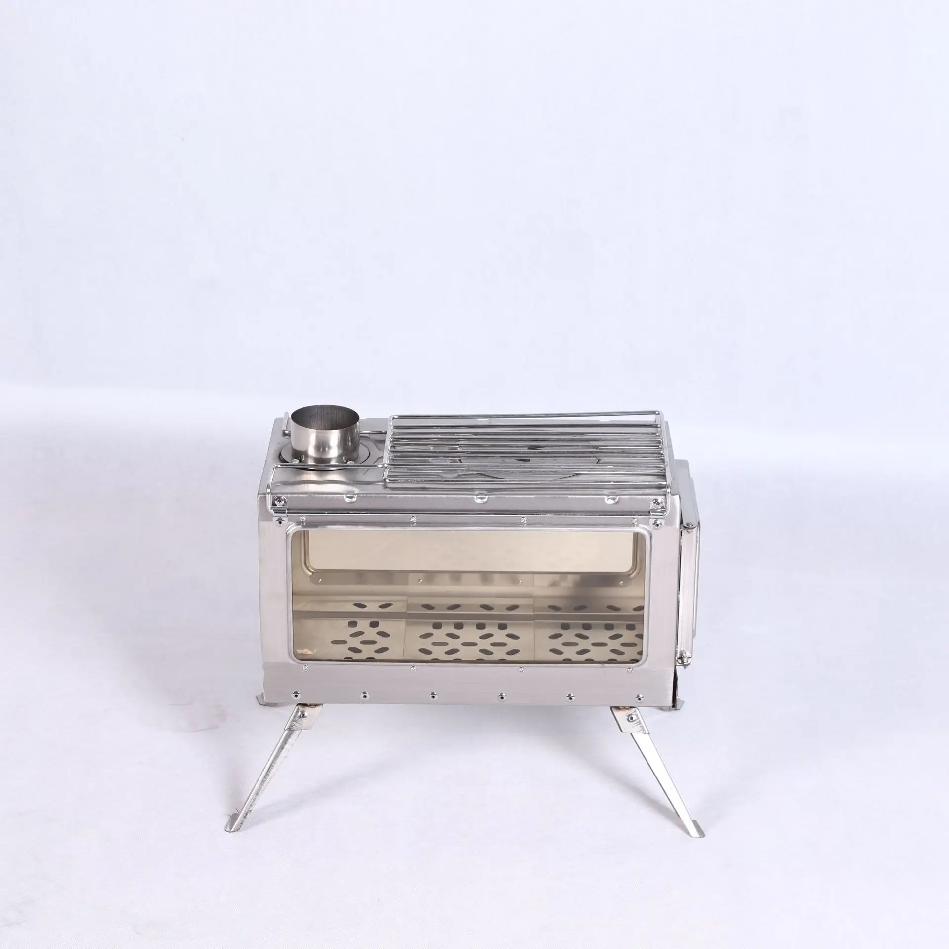 Stainless Steel Camping Heater with Versatile Setup