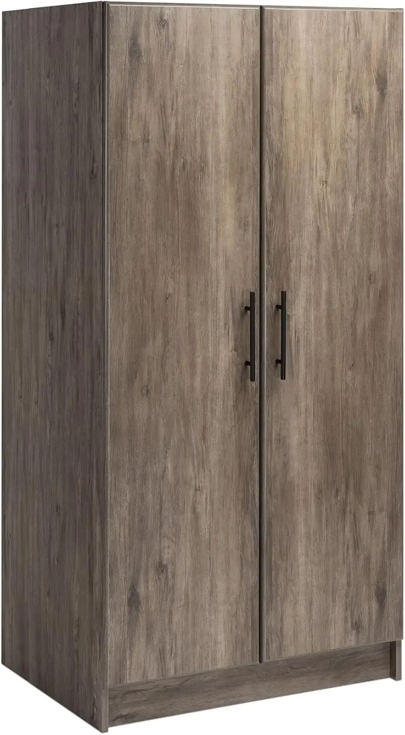 

32" Storage Cabinet Closet, Gray Storage Cabinet, Linen Cabinet, Wardrobe Cabinet with Hanging Rail and Shelves 20"