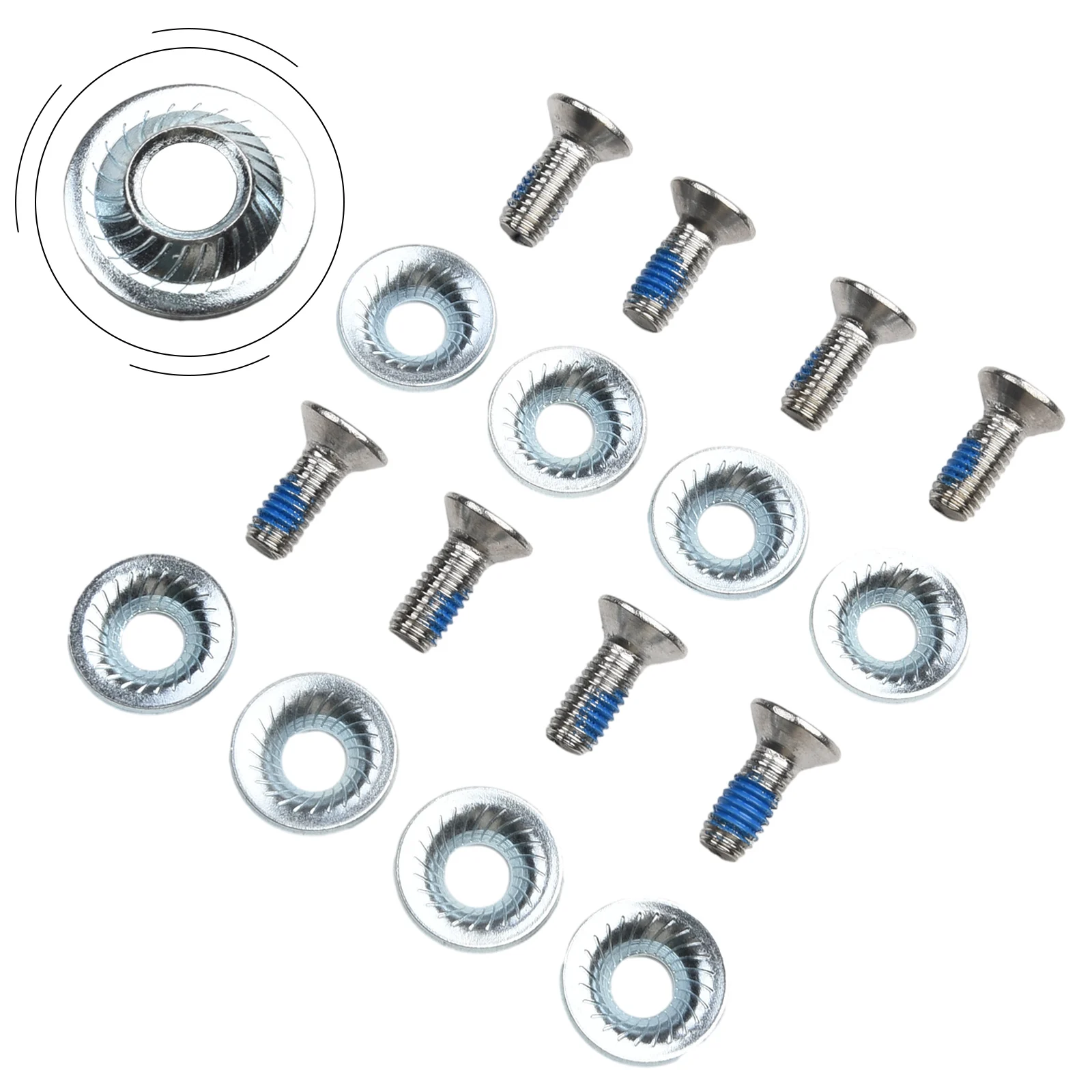 1 1 Fixing Screws Bolts 8pcs 4 Sets Binding Washer M6 Replacement Safely Locking Snowboard 16mm Length About 20g