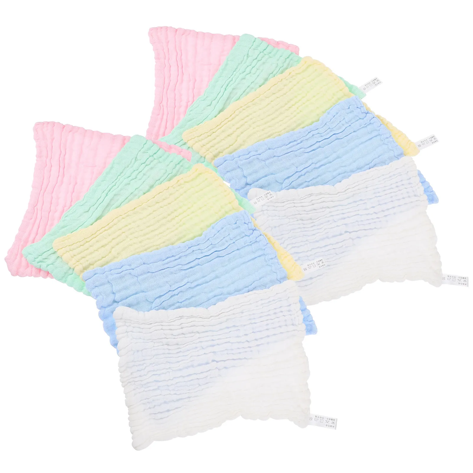10Pcs Small Cotton Washcloths Multicolor Soft Comfortable Face Towels for Bath Washing Face Spa Towels Wash Cloth