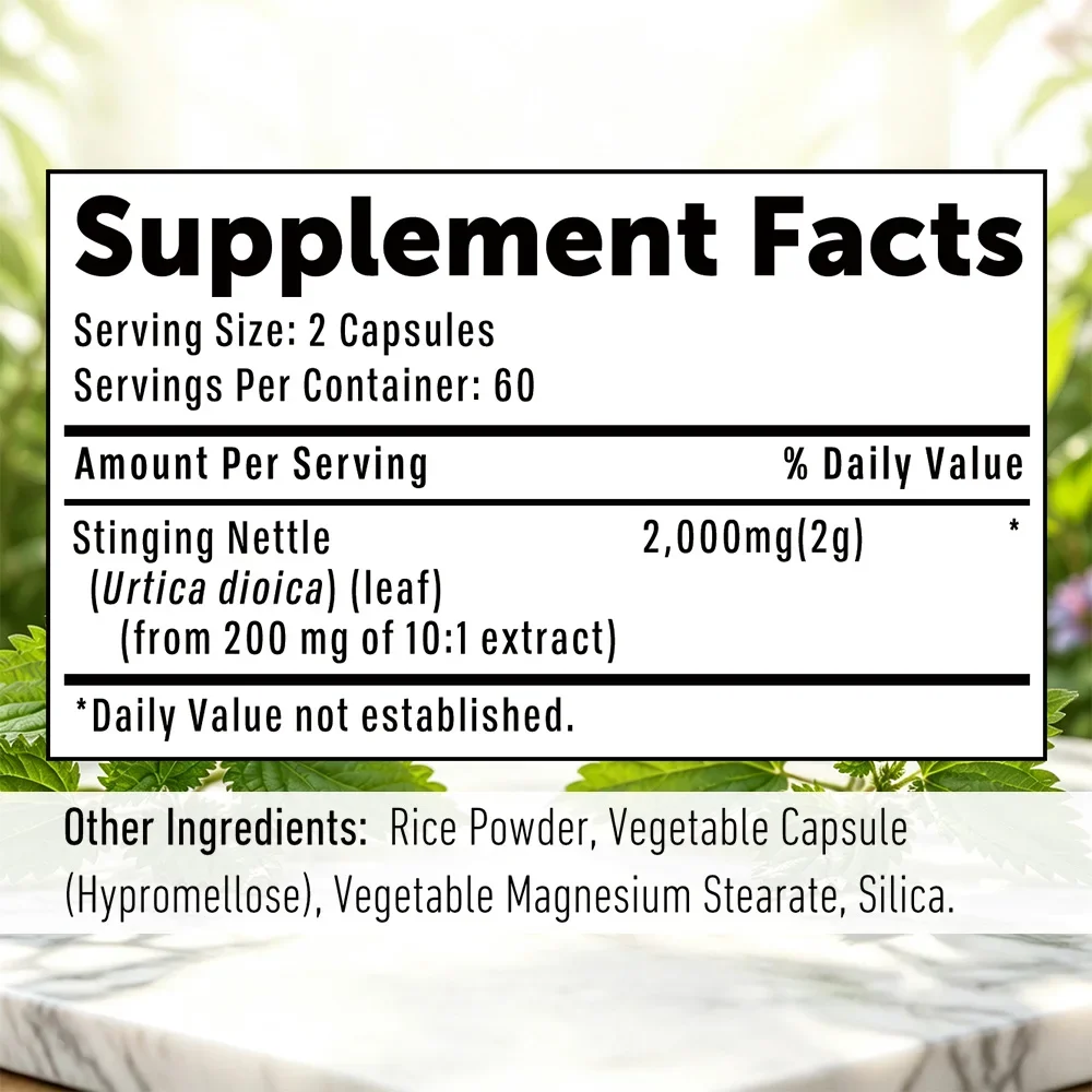 Stinging Nettle Root Supplement - Supports Prostate and Urinary Tract Health, Boosts Metabolism, Improves Immunity