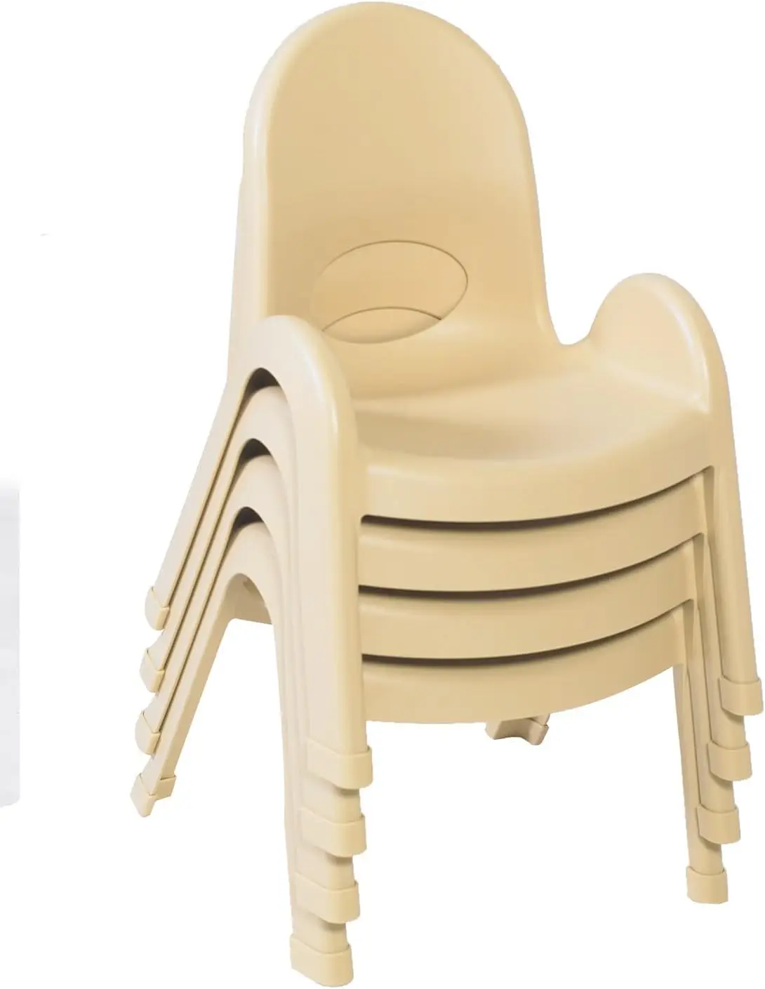 

Value Sta 9"" Child Chair, Natural Tan, 4 Pack, Stackable Ergonomic Seating Solution For Classrooms And Homeschools