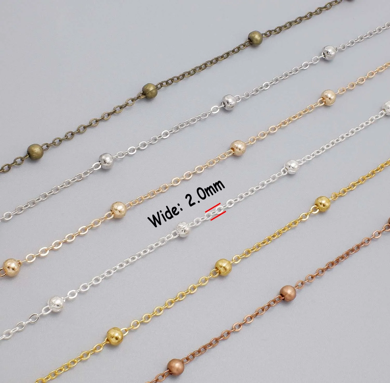 

10M Satellite Chain + 20 Lobster Claps+50 Jump Ring for Necklace Bracelet Decorating Gold Copper Bronze Jewelry Making