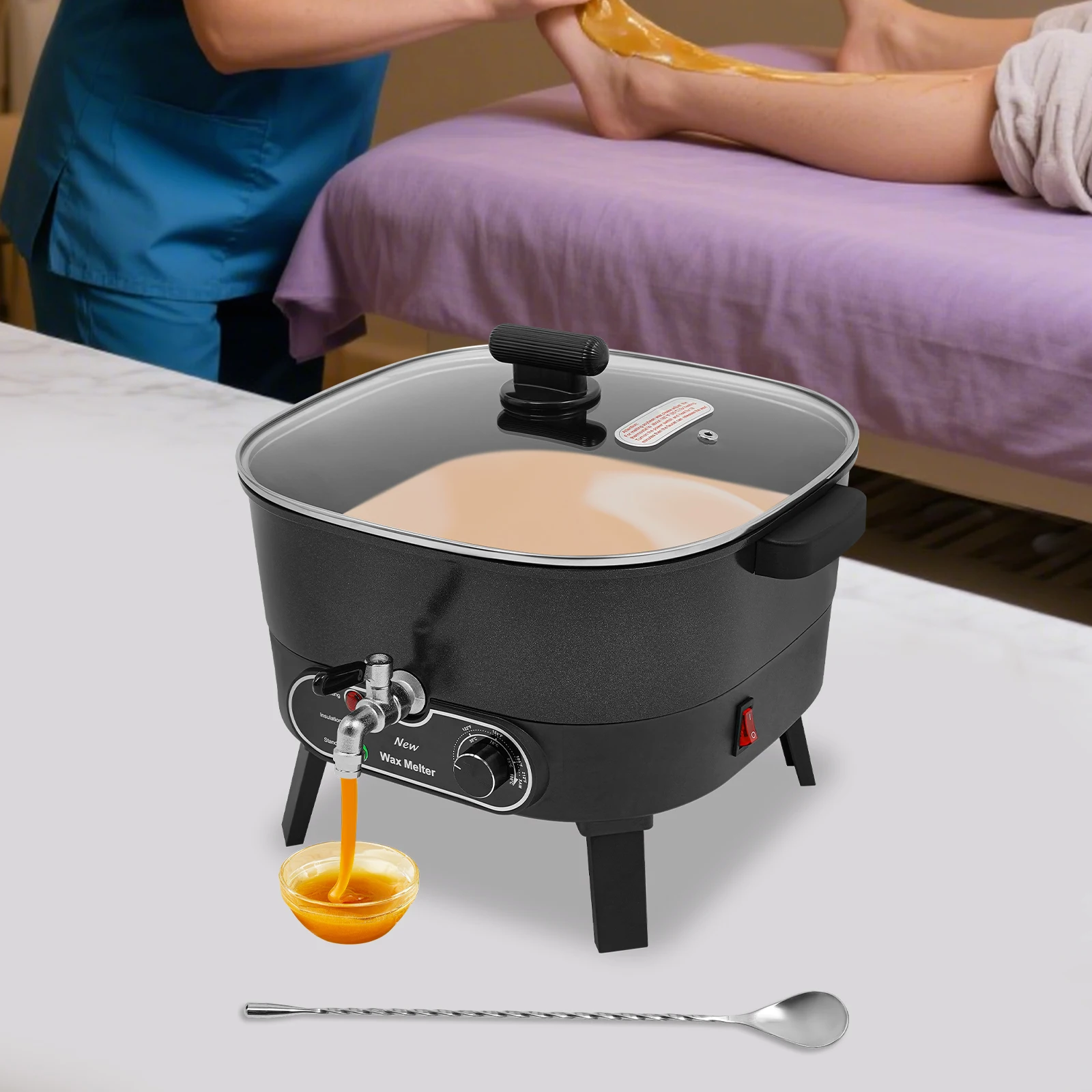 750W Wax Melter 6L Electric Wax Melting Pot Candles Rust-resistant Wax Melter with Adjustable Temperature for Families