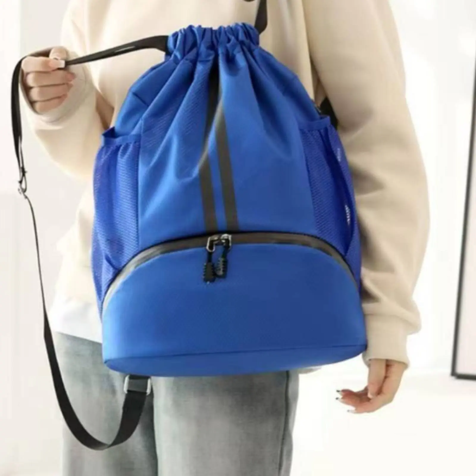 

Wet Dry Separation Backpack Large Capacity Waterproof Drawstring Backpack Sports Drawstring Bag Lightweight Waterproof Gym Bag