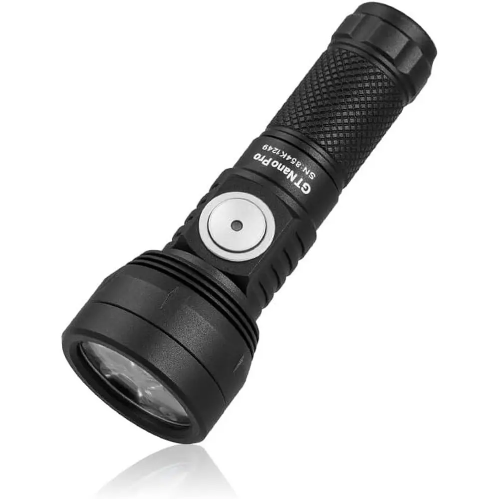 

GT Nano Pro Keychain Flashlight 1600 Lumens Mini Flashlight 152 Meters Beam Distance, Rechargeable Battery (Black)