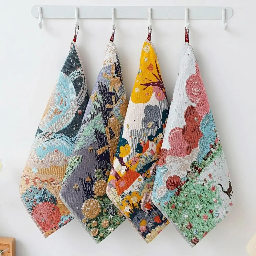 New 34x40cm Large Hand Towel 4 Layer Cotton Gauze Decorative Kitchen Towel Quick Dry Pure Cotton Dish Cloth Home Restaurant