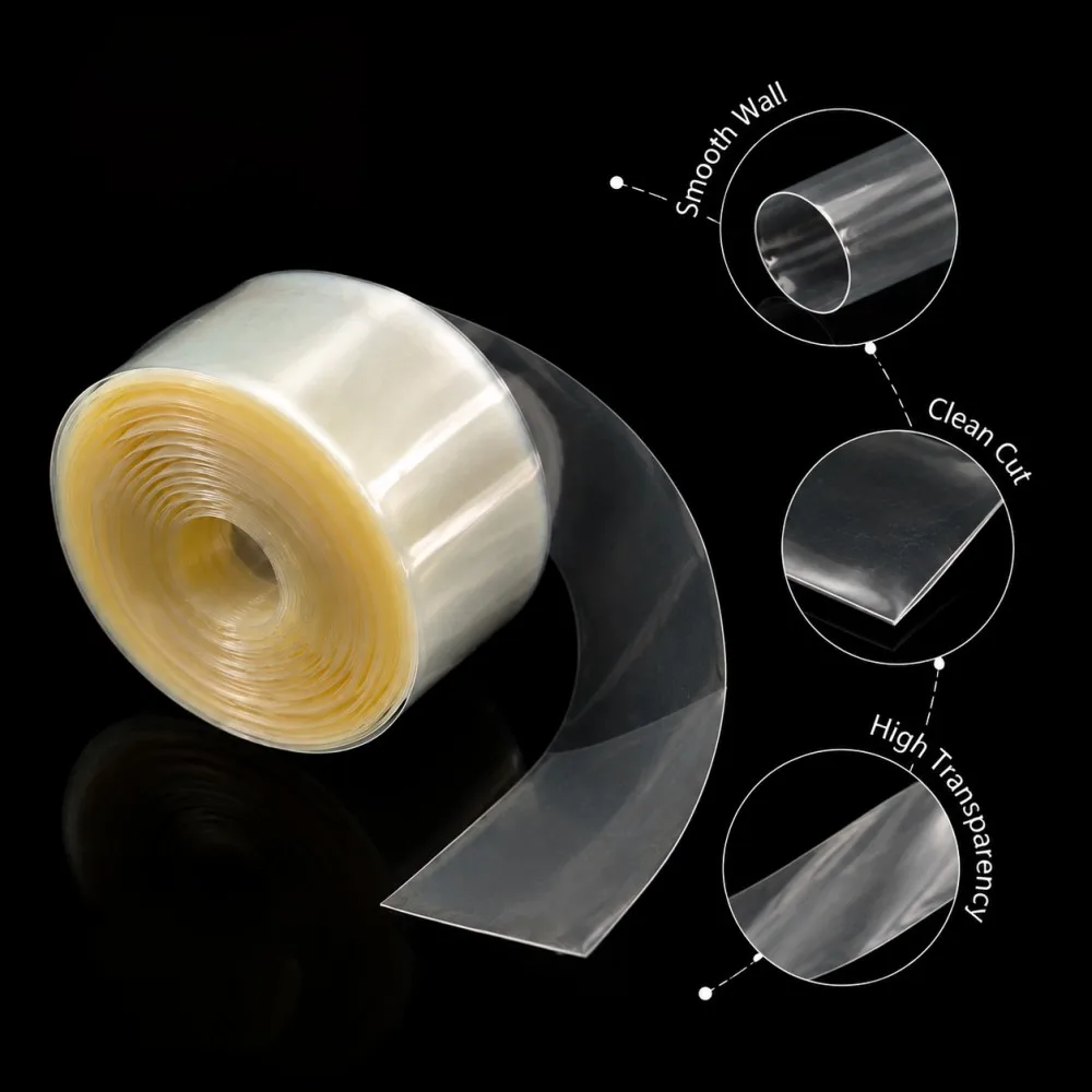 Clear PVC Of 18650 Battery Packs Cable Sleeve Width 30mm -300mm Heat Shrink Tube Shrink Insulated Shrink Tubing Battery Film