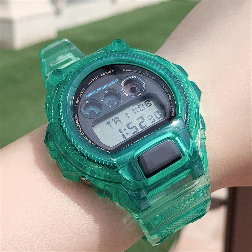 Strap + Case for Casio G-Shock DW-6900 Transparent Rainbow TPU Resin Silicone Bezel Band Men Women Sport Watch Accessories