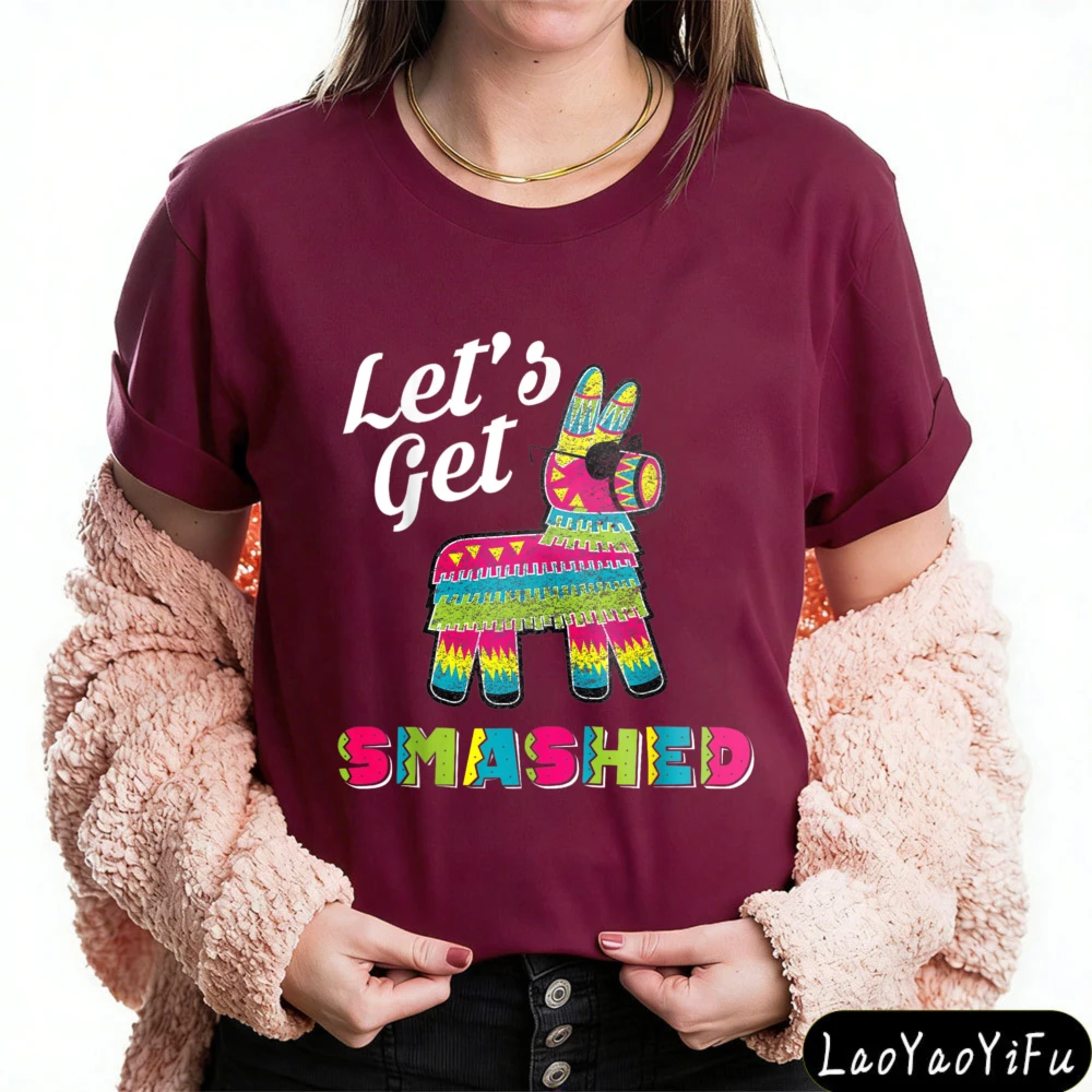 Cinco De Mayo Pinata Let's Get Smashed Shirt Cinco De Mayo Fiesta Women Shirt for Women Mexican Fiesta Party Gifts