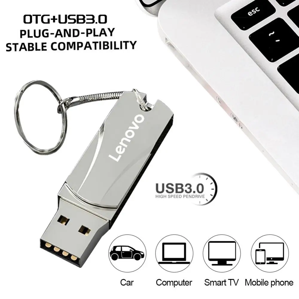 Lenovo USB 3.0 Pendrive 16TB High Speed Flash Metal Pen Drive 8TB 4TB Portable Waterproof U Disk Stick Mini SSD Memoria Pen USB