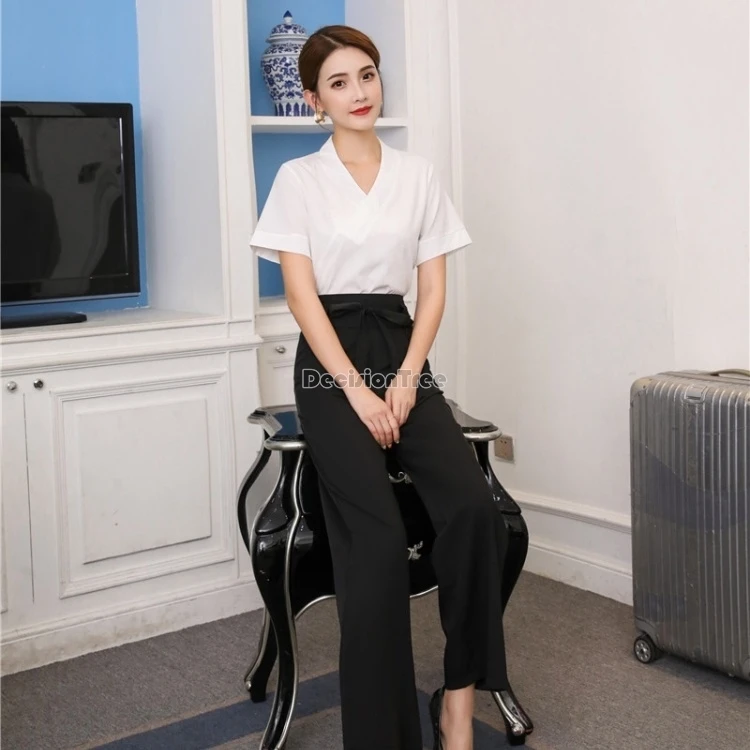 2024 health preservation club simple temperament set elegant capable beautician garment hotel etiquette reception work uniform