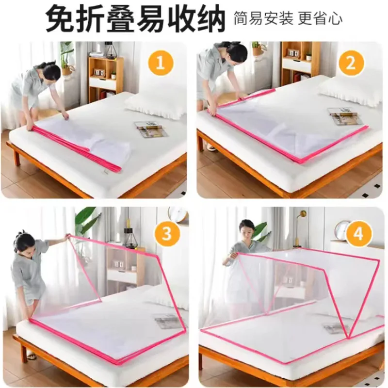 Custom. No-Installation Foldable Mosquito Net Home Use, New Model Bedroom, Student Dormitory 2025, Mongolian Yurt Style,
