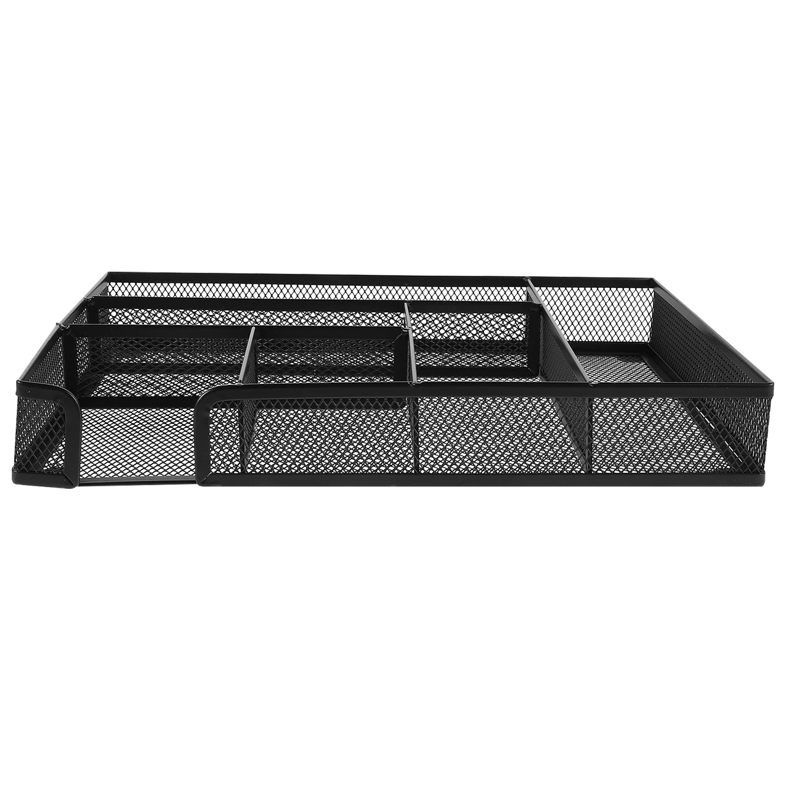 

6 Compartments Office Drawer Organizer Tray Mesh Tray Black Iron Desk Organizer Craft Container Office Storage Solution