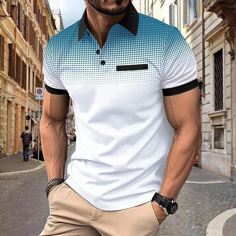 Summer Tropical Flower Plants Men's Casual 3D Printed Golf Collar Short Sleeve Collar Micro Elastic Collar Polo Shirt