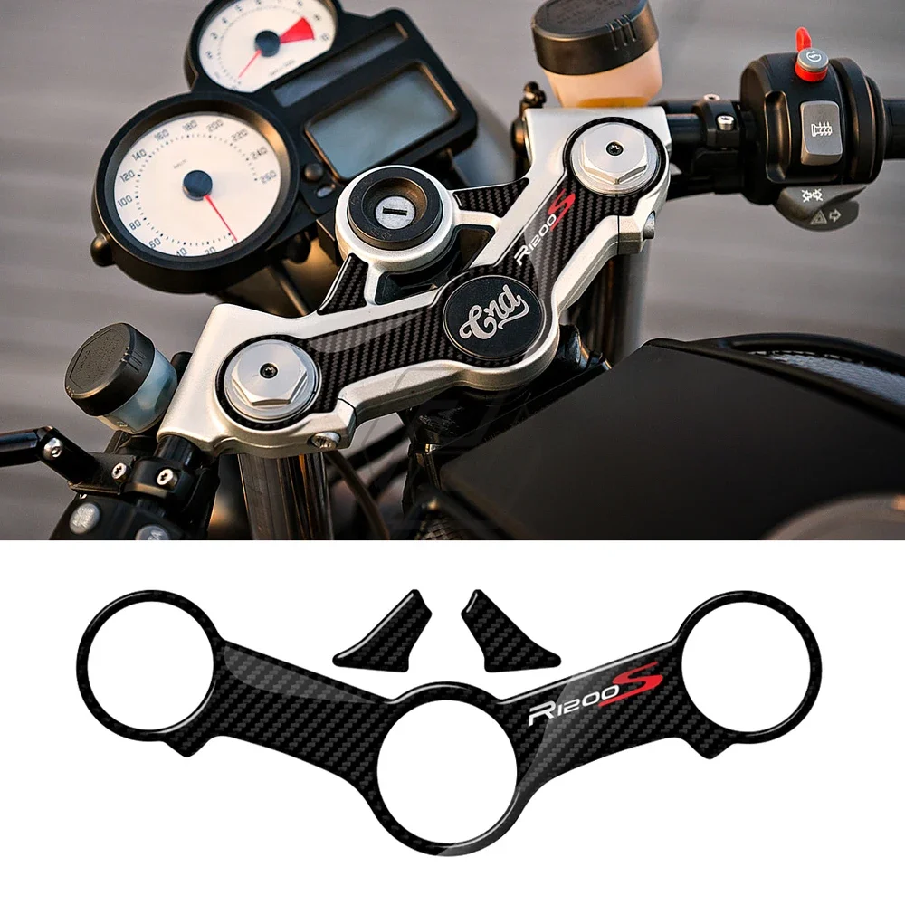 3D Carbon-look Upper Triple Yoke Defender for BMW Motorrad R1200S 2006-2010