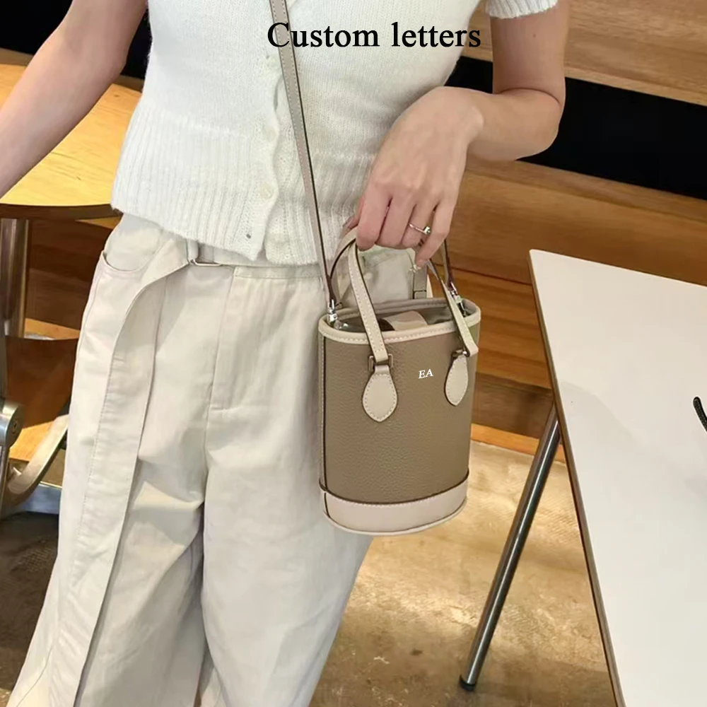 Luxury Designer Small Women's Bag Genuine Leather Custom Letters Original Brand Phone Shoulder Bag Personalize Name Handbags