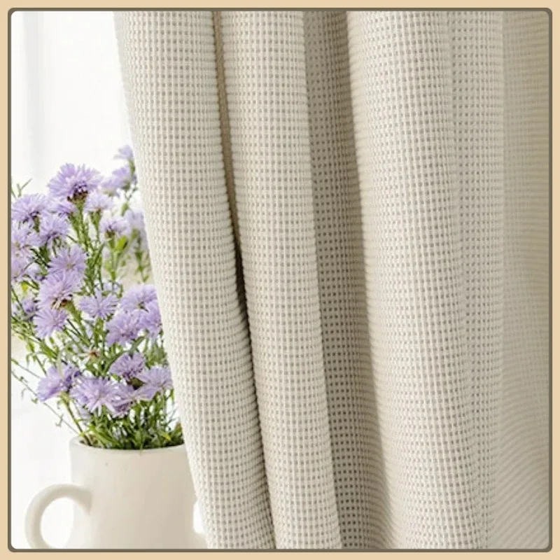 Japanese Cream Curtains for Living Dining Room Bedroom  New Three-dimensional  Ins Wind Modern Minimalist Light Luxury Ande