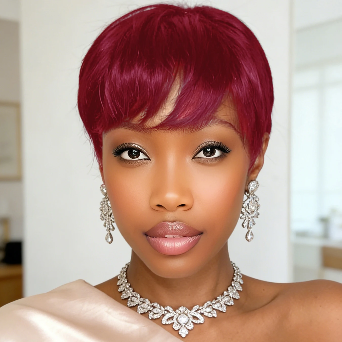 

Короткие парики из натуральных прямых человеческих волос в стиле пикси, натуральный черный цвет, бразильские волосы Virgin, полностью машинной работы, для женщин, для повседневной носки и вечеринок.