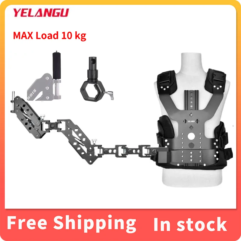 YELANGU B400 Steadycam Professional Aluminium Alloy Double Arm Shock Absorber Vest Set Max Loading weight 10kg