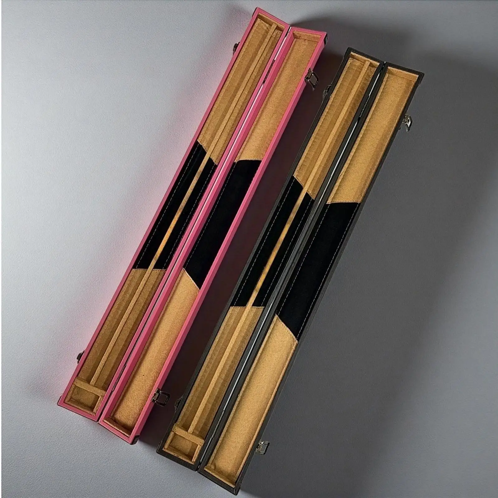 

Pool Cue Carrying Case Soft Lining Portable Double Slot Organizer Holds 1/2 Billiard Cues Billiard Cue Holder for Sports Players