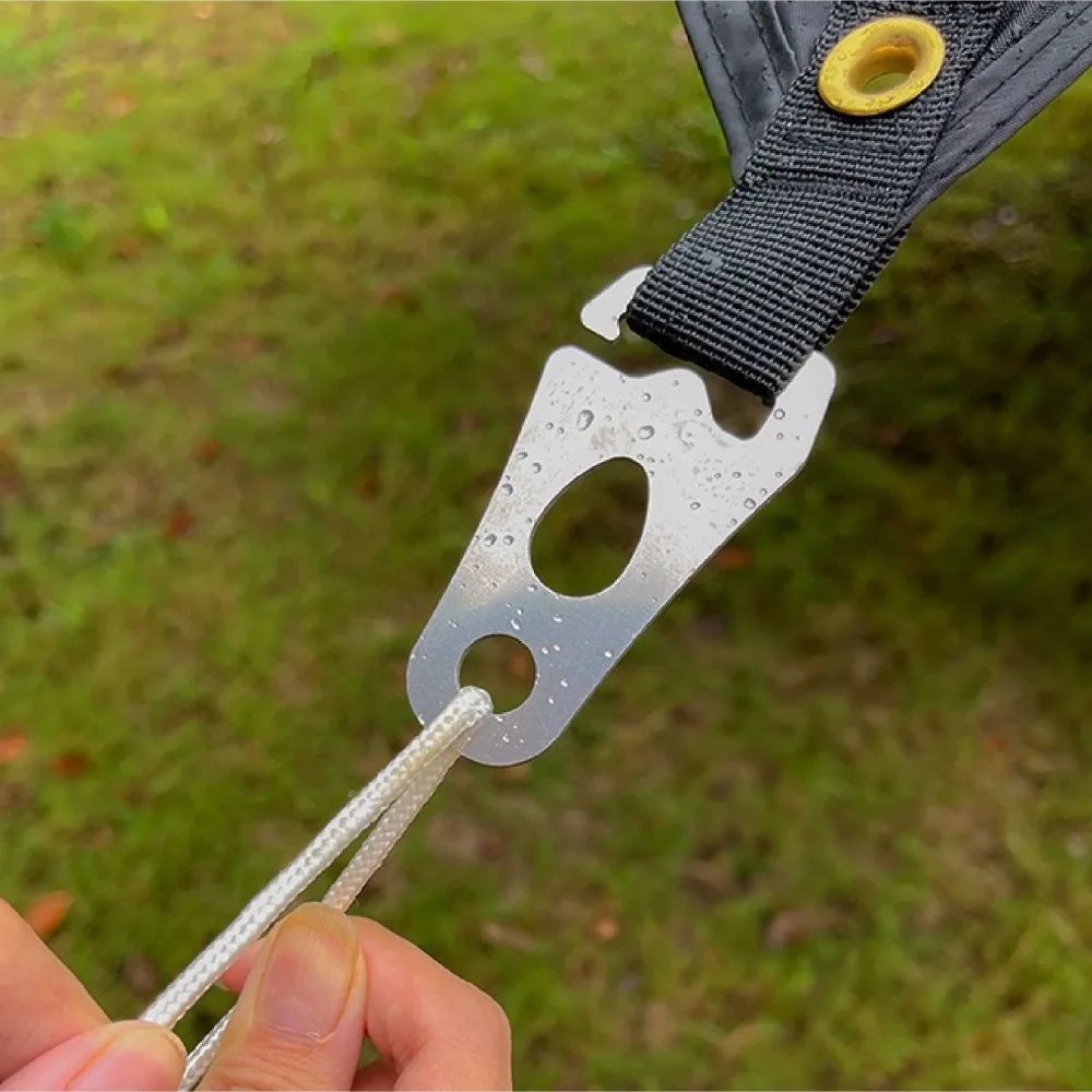 جديد 304 الفولاذ المقاوم للصدأ الحبل المشدود في الهواء الطلق التخييم خيمة يندبروف الرياح التعادل أسفل حبل مشبك كليب اكسسوارات التخييم