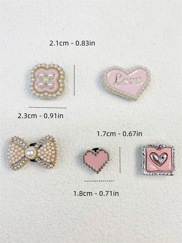5PCS ABS Shoe Charms Buckles DIY Rhinestone Bowtie Clog Parts Decoration Garden Shoes Accessories For Women Birthday Party Gifts image 6
