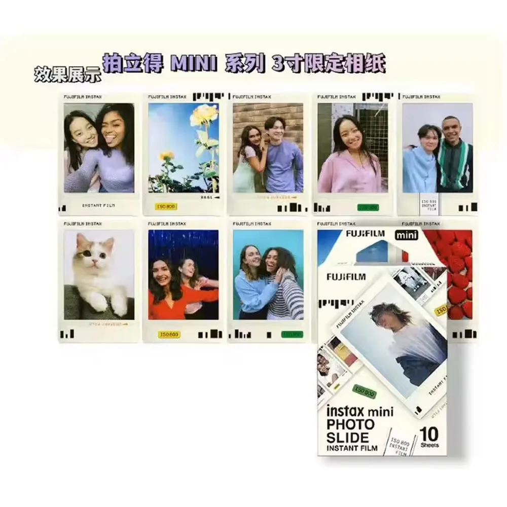 Classic Fujifilm Instax Mini Film Instant Photo Slide White Edge Colorful Picture For Instax Mini 12 11 9 8 40 90 Evo Camera view 2
