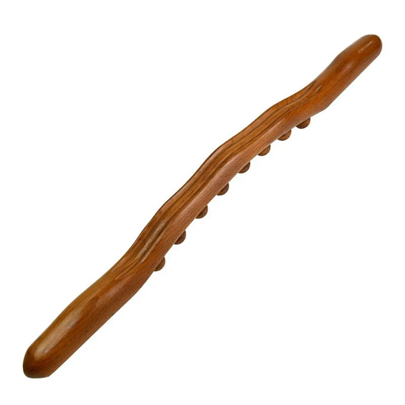 8 Beads Guasha Scraping Stick Wooden Massage Tools for Neck and Back Pain Stomach Body Shaping Anticellulite Leg B