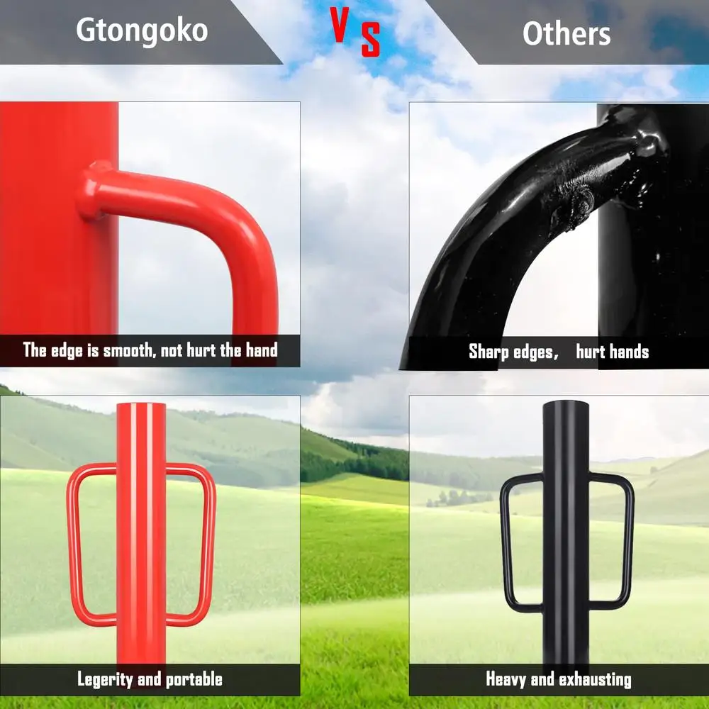 Heavy Duty Fence Post Driver 12LB with Handles Metal U-Channel Pole Pounder T-Posts and Sign Posts Durable Steel Construction