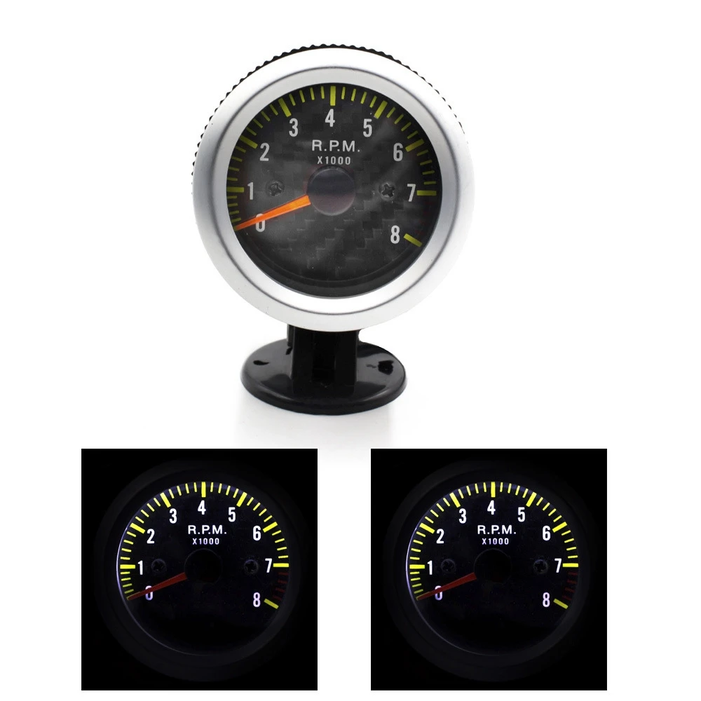 Car Tachometer Tacho Gauge 52mm Universal Car 12VLED Meter Speedometer